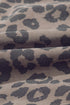Brown Denim Leopard Printed Short Puff Sleeve Mini Dress